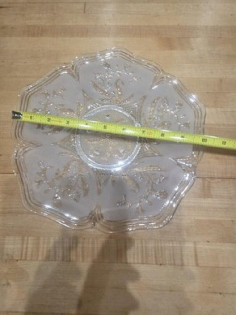 Vintage Anchor Hocking Savannah Rose Glass Platter 11 inch